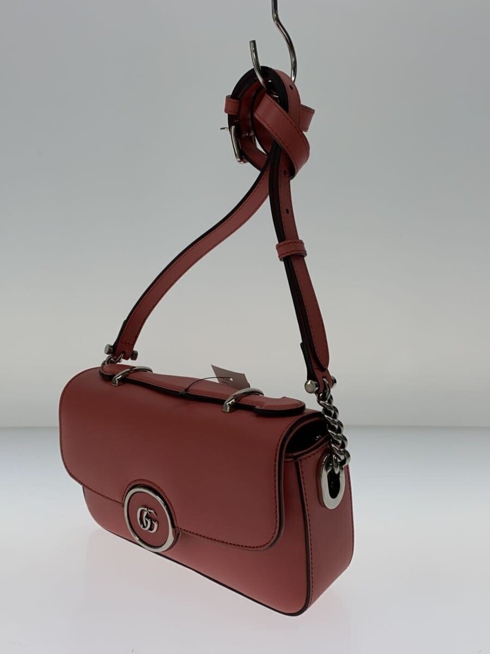 Gucci GG Leather Shoulder Pink Bag Double Pink